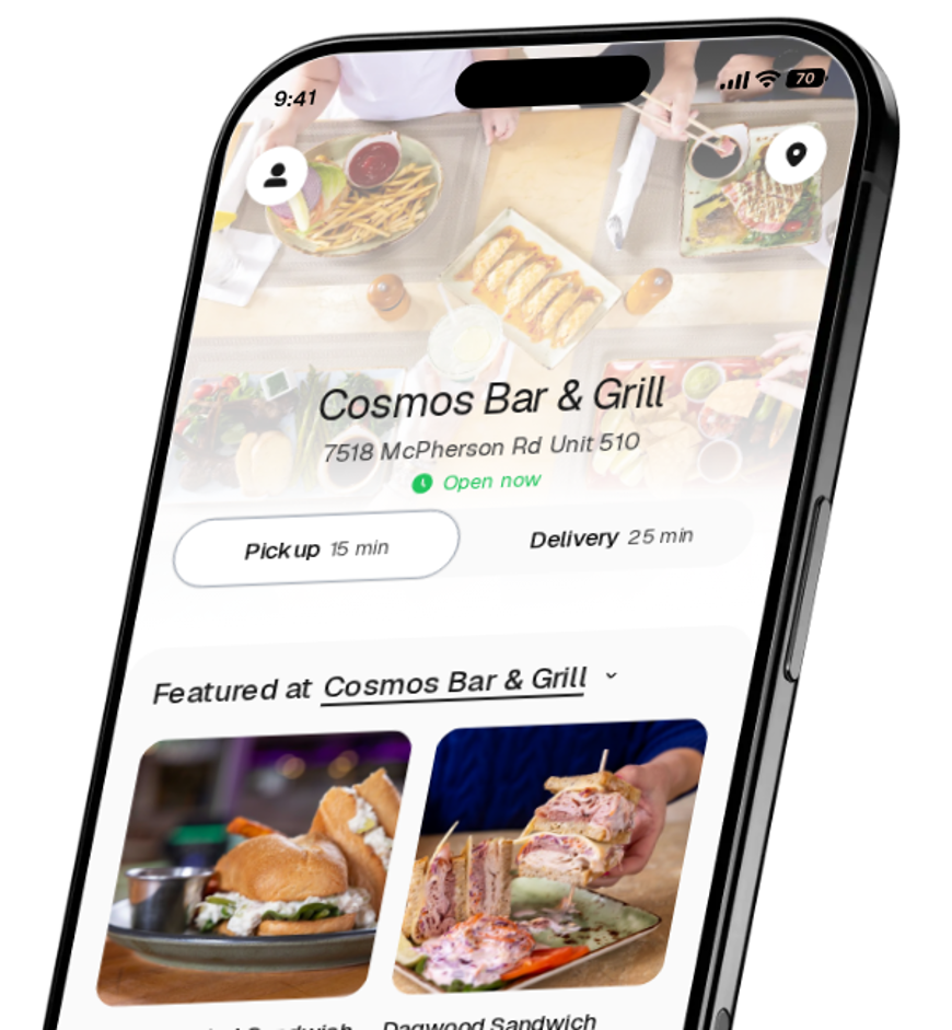 Cosmos Bar & Grill app preview