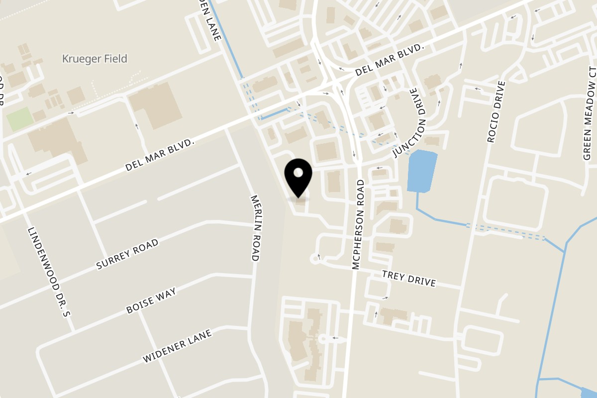 Map showing the location of Cosmos Bar & Grill on 7518 McPherson Rd Unit 510 in Laredo